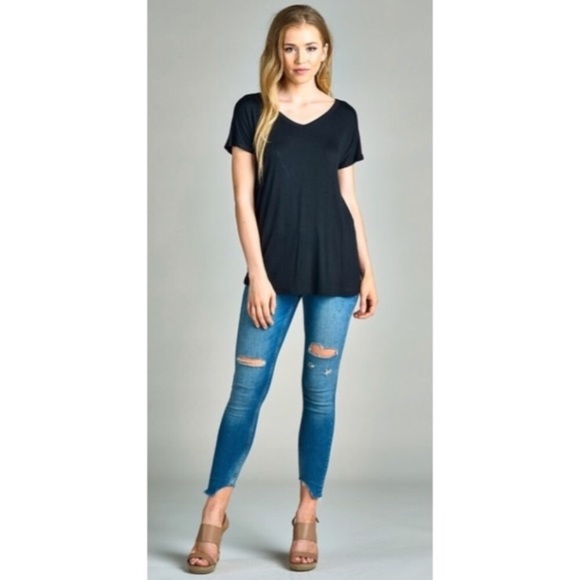 NEW Criss Cross back tunic top - black - Picture 3 of 4